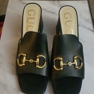 Gucci Nappa Horsebit Slides